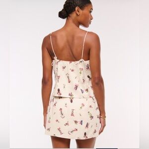 The A&F Scarlett Curve Love Linen-Blend Mini Skort